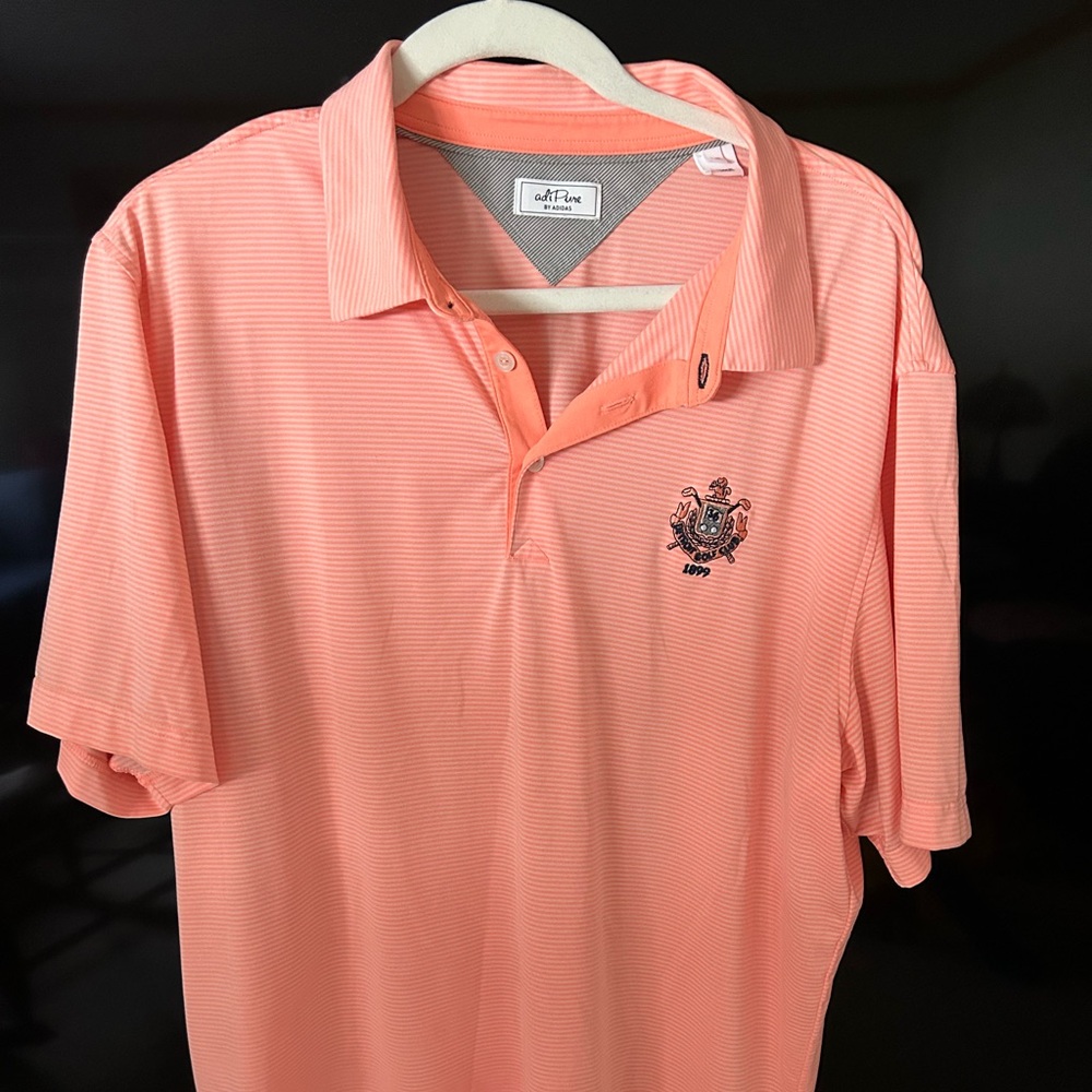Adidas Adi Pure Peach Polo Shirt — Mens Medium